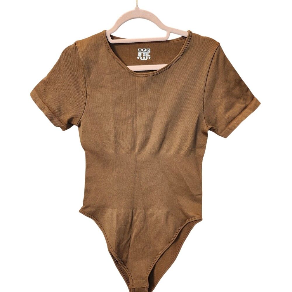 Size XL Women's  Bodysuit Ribbed One Piece Short Sleeve Tops Bodysuits